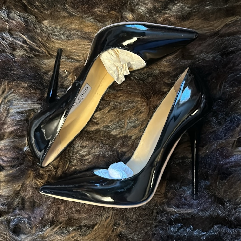 Jimmy Choo Anouk Patent Pumps Black 39.5